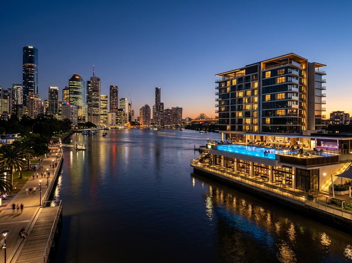 Pacific Ember Hotel beside Brisbane River